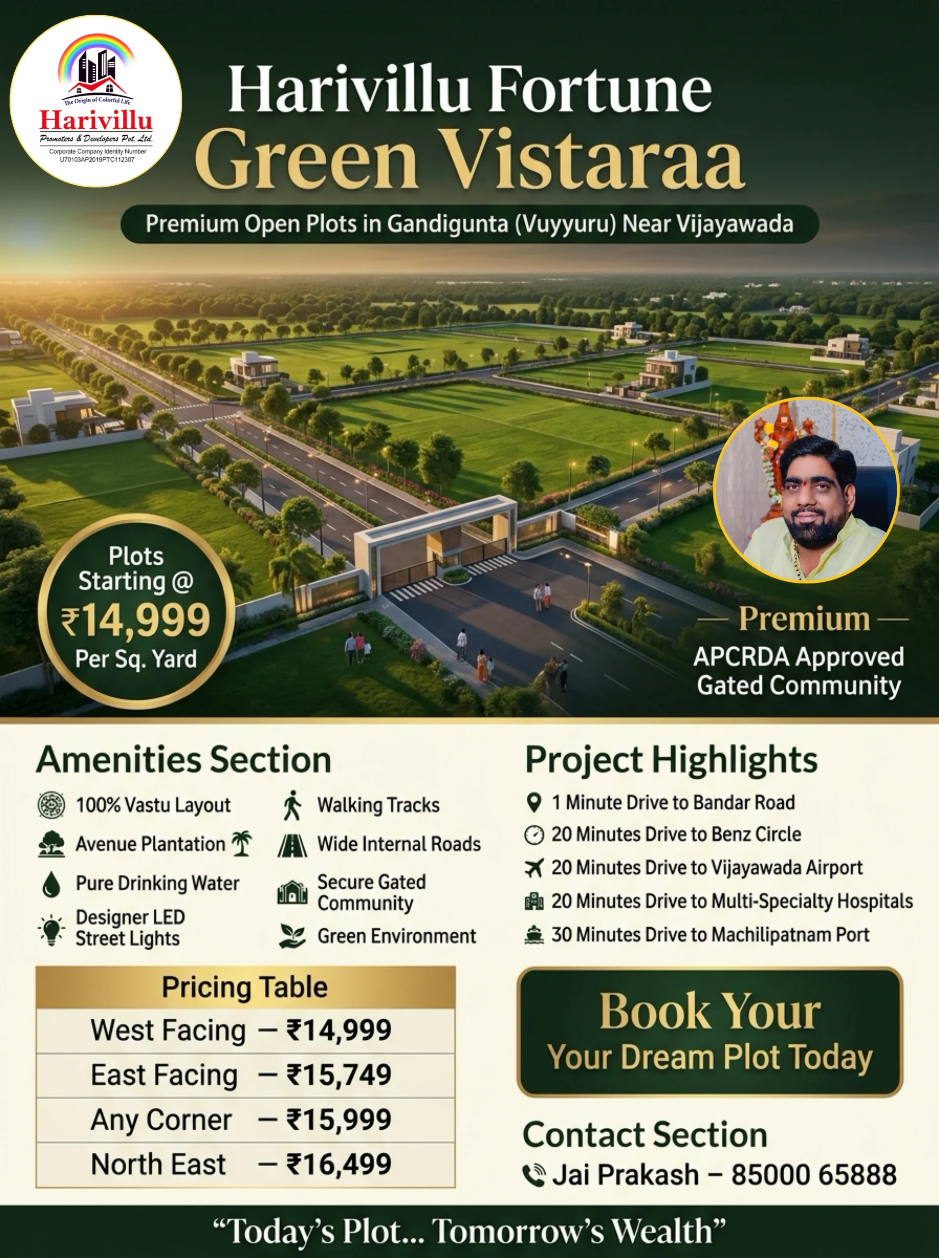 Open Plots in Gandigunta (Vuyyuru) @ ₹14,999