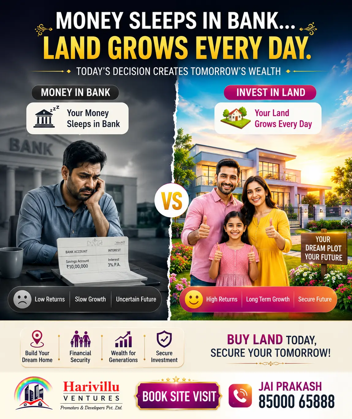 Money Sleeps in Bank Invest in Harivillu